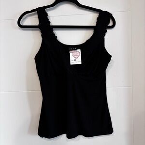 Elegant Black Lace Trim Top